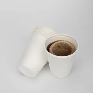 Verres en bagasse biodégradables – Vaisselle jetable durable pour boissons chaudes et froides – Verres jetables 110 ml - Product Image 3