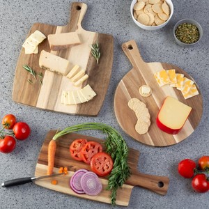 Tablas de Cortar de Madera Rectangulares con Asa, Tabla de Cocina de Madera Maciza, Paquete Combinado - Product Image 6