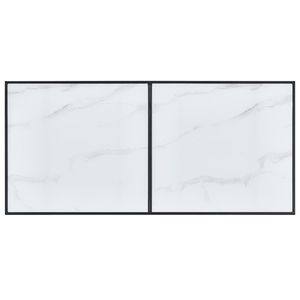 Table à manger blanche avec motif marbré et structure noire - Product Image 4