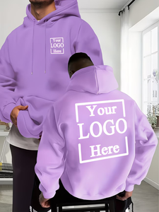 Sudadera con capucha y logotipo personalizado, color morado, informal, para adultos, para todas las estaciones, ropa promocional, impresión digital, hecha en Bangladesh. - Product Image 2