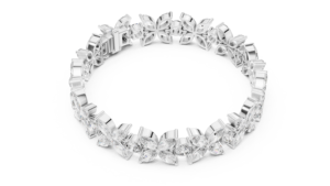 Ensemble de bracelets tennis tendance en diamants marquise cultivés en laboratoire, sertis en or blanc massif 18 carats, pour femmes, pour fiançailles et mariage. - Product Image 3
