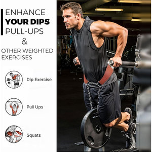 Heavy Duty <b>Cheap</b> Leather Dipping Belt For Men And Women Strength Training Dip Belt With Steel Chain For Fitness And Powerlifting - Product Image 6