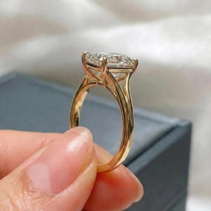 Anillo de compromiso de diamantes de corte radiante de 5 quilates de calidad premium, estilo clásico de platino para mujer, joyería de diamantes naturales con certificación GIA. - Product Image 3