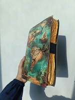 Carnet de voyage inspirant avec carte du monde imprimée, en cuir véritable coloré, pour croquis de destinations et lecture classique