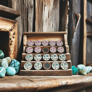 กระจกฝังหินอ่อนดีไซน์ลายดอกไม้มาใหม่2025แก้วมุกทรงกลมสำหรับแจกของงานฝีมือ - Product Image 1