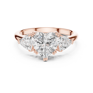 แหวนหมั้นทองคำ 14K ยี่ห้อ Aries Jewel ประดับเพชรเพาะเลี้ยงในห้องปฏิบัติการ รับรองโดย IGI น้ำหนัก 2 กะรัต รูปทรงหัวใจและรูปทรงไตรลิออนด้านข้าง เหมาะสำหรับวันครบรอบแต่งงาน - Product Image 5