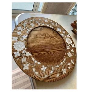 Vente en gros de plateaux de service en bois incrusté de nacre de qualité et en MDF pour hôtels, restaurants et ustensiles de cuisine en Inde - Product Image 2