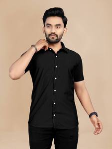 Camisa de pana texturizada para hombre con cuello clásico, mangas cortas, cierre de botones, corte regular, para oficina, viajes, fiestas, informal, para el guardarropa. - Product Image 1