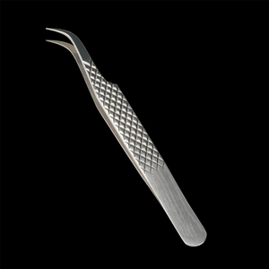 Pince à cils en acier inoxydable 10 mm durable à marque privée, pointe en fibre, logo personnalisé, pour extensions de cils volume, vente en gros, meilleure qualité - Product Image 4