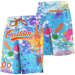 Custom <b>Paint</b> Splatter Basketball Shorts Men's Quick Dry Drawstring Sport Shorts with Front Logo and Number 00 - Product Image 2