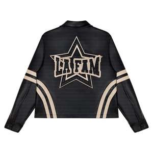 Veste d'hiver pour homme XS, style streetwear, en cuir véritable et toile, écologique, respirante, coupe-vent, légère, à fermeture frontale - Product Image 2