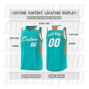 Maillots de basket-ball personnalisés sublimés, vêtements de sport, taille plus, antibactériens, respirants, avec noms et numéros brodés - Product Image 3