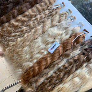 Extensiones de Cabello Humano a Granel, Doble Trama, Cabello Virgen Vietnamita, 100g, Ondulado Natural, Todos los Colores, 60 cm de Largo - Product Image 1