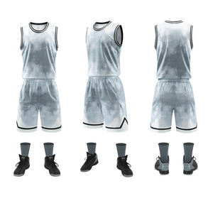 Ensemble de maillots de basket-ball tie-dye personnalisables, 100% polyester, respirant, anti-transpiration, séchage rapide, vêtements de sport unisexes pour adultes - Product Image 5