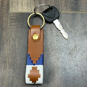 OEM ODM Stylish Tooled Genuine Leather Keychain Western Pattern Aztec Embroidery <b>Key</b> <b>Ring</b> Handmade Gift <b>Key</b> Holder For Men Women - Product Image 4