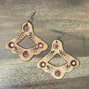 ต่างหูยาวทำจากหนังแท้สไตล์โบโฮตะวันตกต่างหูแบบยาวทำจากหนังแท้ - Product Image 4