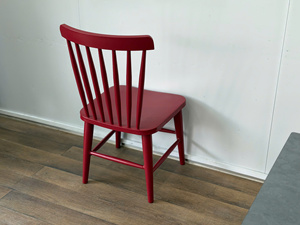 Modern Red Aluminium Dining Restaurant <b>Chair</b> Spindle <b>Back</b> Design Durable Eco-Friendly PU Leather Midcentury Style School Bedroom - Product Image 2