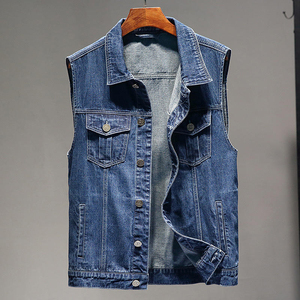 Mens Snap Button Denim Vest Casual Comfort Classic Workwear Denim Apparel Clubs <b>Bike</b> Riding Traveling Fashion Denim Vests Men's - Product Image 4