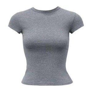 Women's Crew Neck Short Sleeve T-Shirt Regular Fit Solid Color Casual Jersey Cotton Bamboo Fiber <b>Plain</b> Dyed Anti-Pilling - Product Image 3