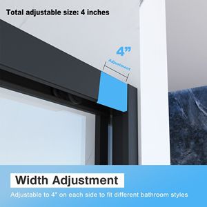 56-60 \ "x70 \" telaio in alluminio doppia porta doccia scorrevole 5/16 \ "trasparente in vetro temperato Bypass bagno custodia scorrevole in vetro opaco - Product Image 4