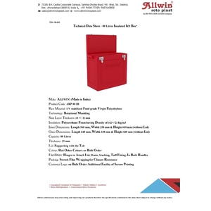 Allwin Rotomolded Cooler <b>Box</b> <b>80L</b> Red Rectangle Insulated Outdoor Camping <b>Storage</b> Container - Product Image 3