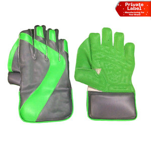 Gants de gardien de but de cricket en cuir pleine fleur avec protège-doigts renforcés et protection en caoutchouc haute résistance - Product Image 1