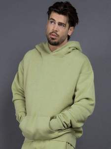 Sweat-shirt à capuche épais de haute qualité pour homme, coupe oversize, uni, avec poche kangourou, manches classiques, décontracté - Product Image 2