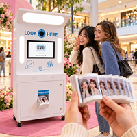 Machine Photobooth Commerciale Tout-en-un avec Imprimante d'Autocollants en Libre-Service pour Salles d'Arcade, Centres Commerciaux, Événements, Mariages et Fêtes