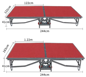 Plataforma de Escenario Metálica Plegable para Bodas, con Ruedas, Altura Ajustable, para Salones de Banquetes de Hoteles - Product Image 6