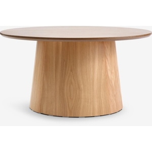 Table à manger ronde moderne en bois avec base en bois massif, 6 places, design minimaliste, meubles pour la maison - Product Image 3