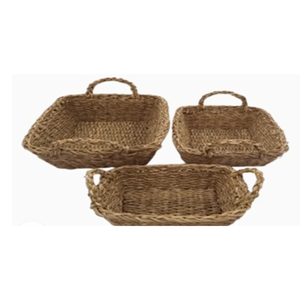 Handwoven <b>Rectangular</b> Conical Seagrass <b>Basket</b> Dual Integrated Woven Handles Eco-Friendly Multifunctional Natural <b>Basket</b> - Product Image 6