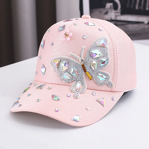 Gorra de Béisbol de 5 Paneles con Pedrería de Mariposa Colorida, Impermeable, de Felpa, Moderna, Unisex, para el Sol - Product Image 2