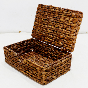 Eco Friendly Handmade Seagrass <b>Woven</b> Storage <b>Basket</b> <b>with</b> <b>Lid</b>, Multi Purpose Organizer for Gifts & Home Decor - Product Image 1