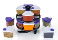 Étagère à épices rotative multifonctionnelle en plastique PET, 12 pots à assaisonnements, design moderne, écologique, sans BPA, légère