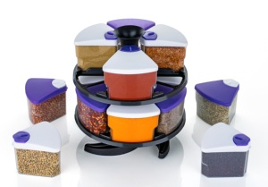 Multi-functional Rotating Kitchen Spice Rack with 12 Glass Seasoning <b>Jars</b> for Storing Various Seasonings - Product Image 5