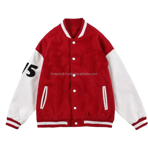 Bomber d'hiver avec logo brodé personnalisé Blouson de baseball Varisty Veste universitaire Letterman à manches en cuir pour hommes - Product Image 2