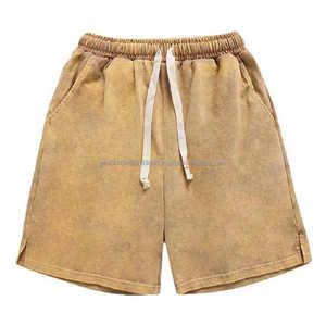 Pantalones cortos de verano con lavado ácido y logotipo personalizado para hombre Pantalones cortos de algodón en blanco de estilo callejero vintage con impresión de transferencia por sublimación - Product Image 4