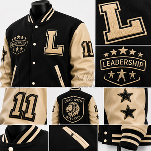 Custom Varsity <b>Jacket</b> Men Black Wool Letterman <b>Jacket</b> Embroidered Patches <b>Baseball</b> <b>Bomber</b> <b>Jacket</b> Manufacturer - Product Image 6
