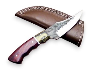 Couteau EDC à lame fixe personnalisé Nordic Forge, manche en bois de rose, étui en cuir, OEM personnalisable, lame pleine longueur en acier 12c27, couteau d'extérieur - Product Image 5