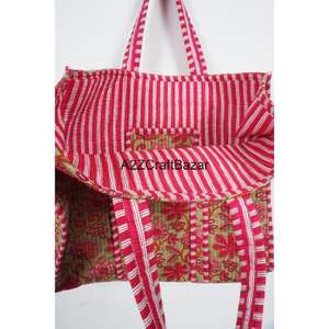 Sac fourre-tout en coton rayé vintage de luxe haut de gamme pour femme avec longue anse, idéal pour les voyages d'été, la plage, les courses et le rangement - Product Image 6