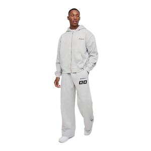 100% coton hommes Gym Fitness entraînement survêtement respirant imprimé Tech polaire Jogging costume deux pièces ensemble pour le sport porte - Product Image 1