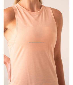 Camisetas sin mangas de Yoga para mujer personalizables de calidad superior, camisola transpirable, cuello con volantes, Top de Jersey elástico tejido de longitud corta - Product Image 5