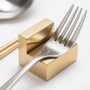 Servicios de Producción Personalizados de Fábrica: Soporte para Palillos de Acero Inoxidable SUS304 en Oro Mate, Porta Palillos Chinos - Product Image 1
