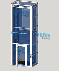 Plataforma Elevadora de Carga Industrial Montada en la Pared de Buena Calidad y Bajo <span class=keywords><strong>Precio</strong></span>, Elevador de Carga Hidráulico Pequeño de Doble Guía para Almacén - Product Image 2