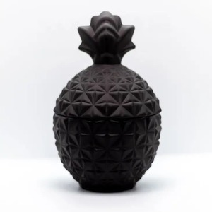 Contemporary design Matt black PVD pineapple candle <b>jar</b> with lid scented soy wax candle unique fruit shape candle container - Product Image 5