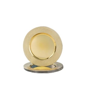 Wholesale Luxury Durable Metal Polished Charger <b>Plates</b> for Weddings Hotels Fujian Home Decor-Customized Dinnerware - Product Image 1