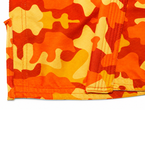 Kimono Tradicional Unisex con Rayas de Camuflaje del Ejército, Patrón Naranja y Amarillo, 100% Algodón, Diseñado para Adultos, para BJJ y MMA - Product Image 5