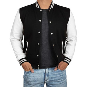 Stonefield Manufacturing Varsity <b>Jacket</b> Wool Body Stand Collar Patchwork Unisex Winter Wear <b>Smart</b> Stylish Hooded - Product Image 3