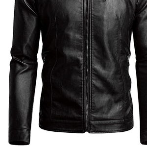 Men's <b>Leather</b> Biker <b>Jacket</b> Genuine <b>Leather</b> Casual Coat with Functional Design and Modern Appeal - Product Image 3