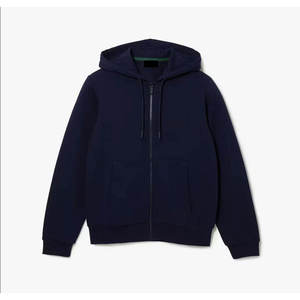 Ensemble de survêtement unisexe bleu marine avec fermeture éclair intégrale, poches latérales, coupe classique, couleur unie, vêtements décontractés, saison d'automne, 100% coton - Product Image 2
